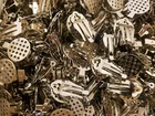 12 Pair Silver Clip on Earring Craft Findings Backs 15mm Perforated Flat Pad