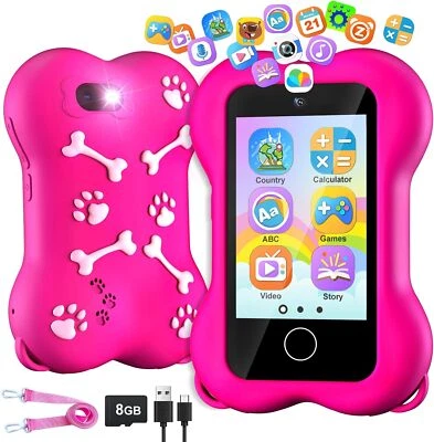 VATOS Kids Smart Cell Phone Toy, Kid Mobile Phone 2.8" Touchscreen HD Dual Camera