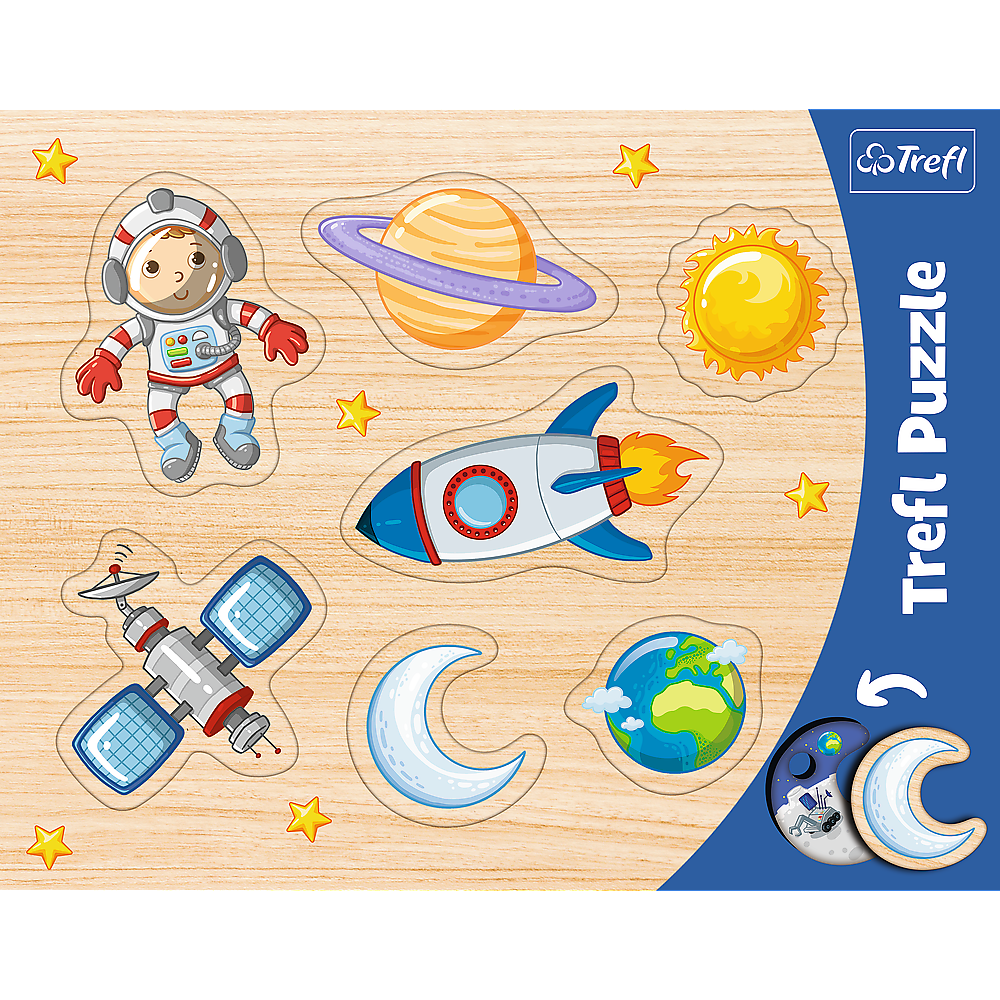 Trefl 7 Piece Toddlers Educational  Space Planets Themed Frame Shaped Puzzle