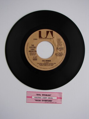 ELO Electric Light Orchestra 45 7'' Evil Woman / 10538 Overture 1975 UA-XW729-Y