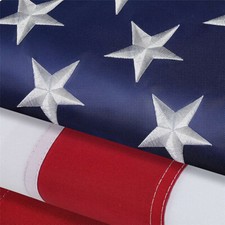 American US Flag Heavy Duty Nylon Double Stitching Embroidered USA Banner Flag