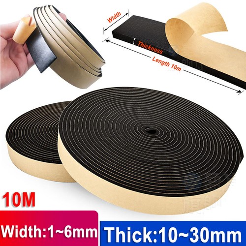2 Sided Foam Tape 10M 1mm-20mm Thick Neoprene Self Adhesive Backed Foam Sponge Strip Sticky Seal E 1/2 Foam Padding - Foto 8