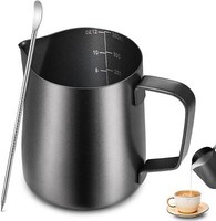 MilchkäNnchen Milk Pitcher 350Ml Edelstahl AufschäUmen Cappuccino Latté Schwarz