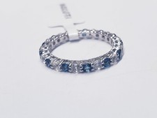 V3 Jewelry   London Blue Topaz  White Topaz Eternity Band SIZE 8