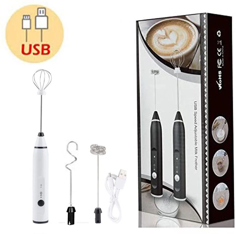 Milk Frother Electric Egg Beater USB Charging Mixer for Coffee Drink Portable