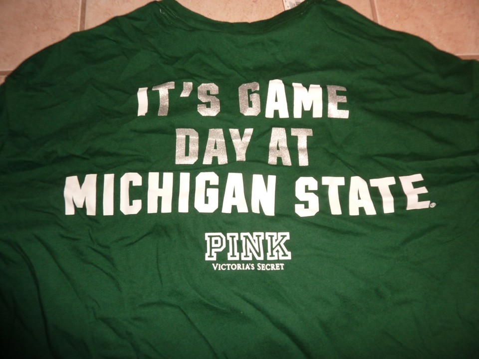 T-shirt Victoria's Secret PINK Michigan State Spartans - NEUF Taille L