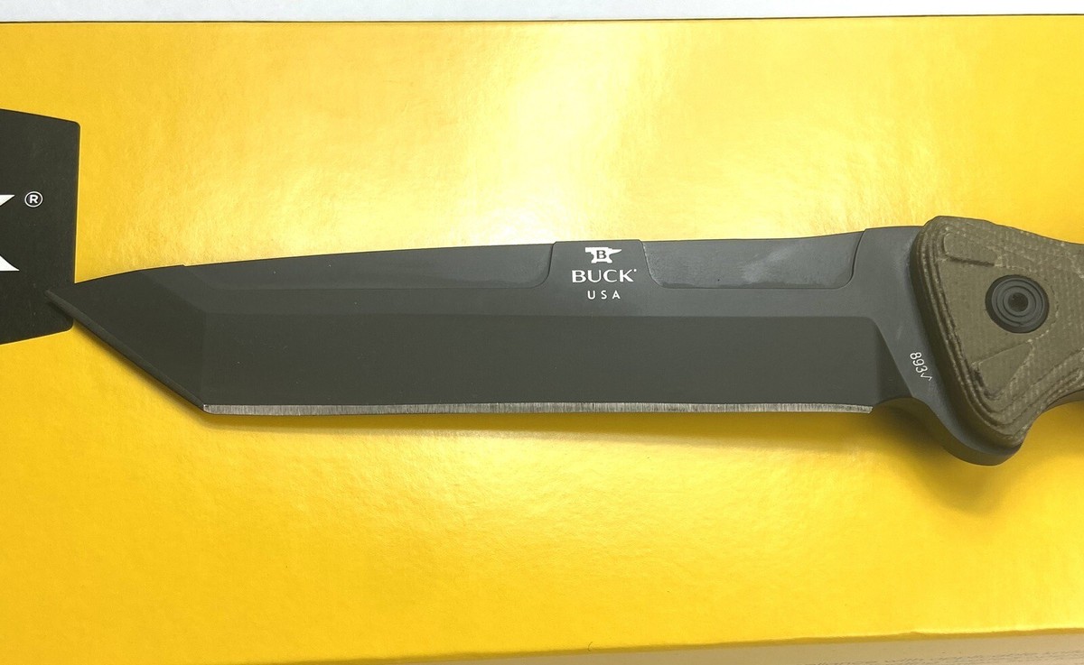 Buck Knives GCK 893 Build Out, BOS 5160 Tanto Point Blade, Green 