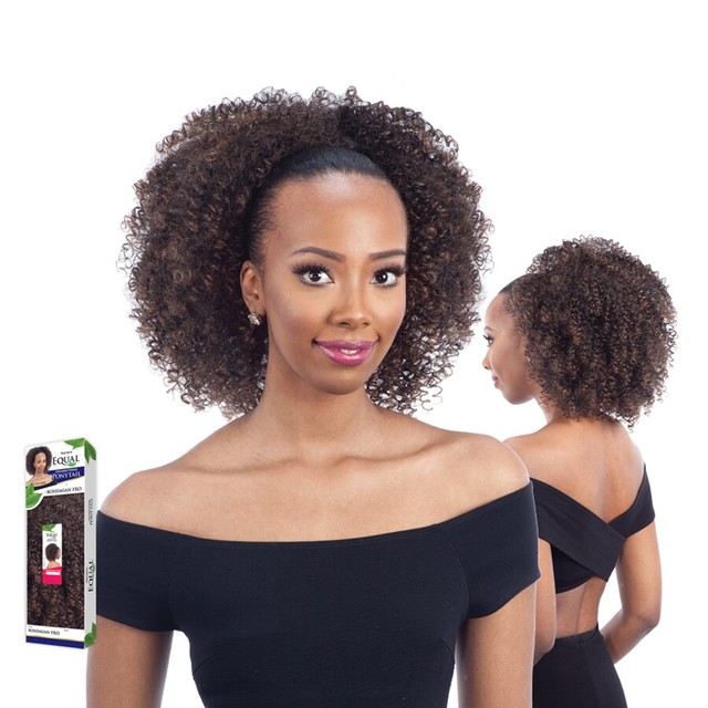 Freetress Equal Synthetic Hair Drawstring Ponytail Bohemian Fro 1b