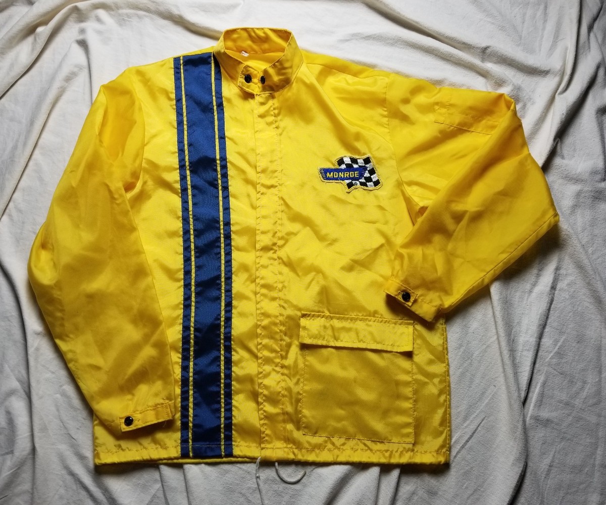 Monroe Racing Jacket 60s 70s Patch Stripes Windbreaker