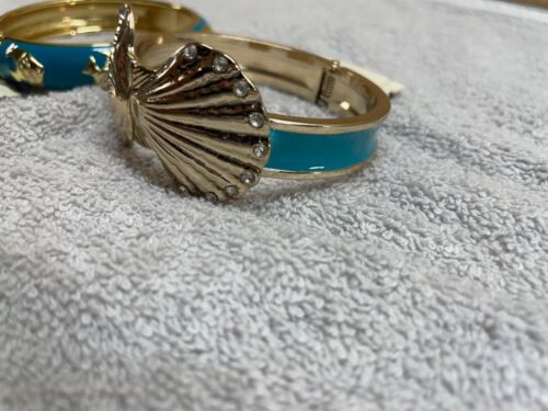 Talbots Pair of Bracelets Gold and Turquoise Ocean Them Bangles see pics - Picture 2 of 13