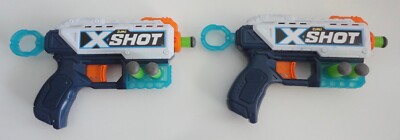 (2) ZURU X-SHOT KICKBACK Dart Guns w/ 6 Darts
