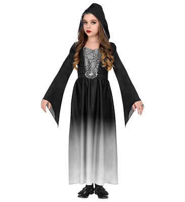 Mittelalter-Kostüm Für Mädchen - Gothic Halloween Kleid Mit Blut-Aufdruck