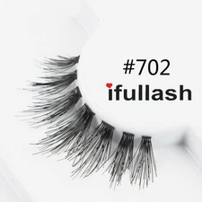 #702 6 or 12 pairs of ifullash 100% human hair Eyelashes- BLACK