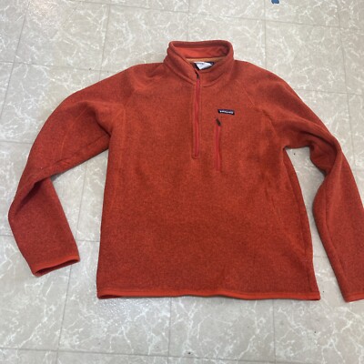 Patagonia Orange Half Zip Fleece Pullover Sweater Size Medium