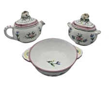 VTG Haldon Group Bunny Rabbit Sugar Creamer Set Floral Ceramic 90s Cottagecore