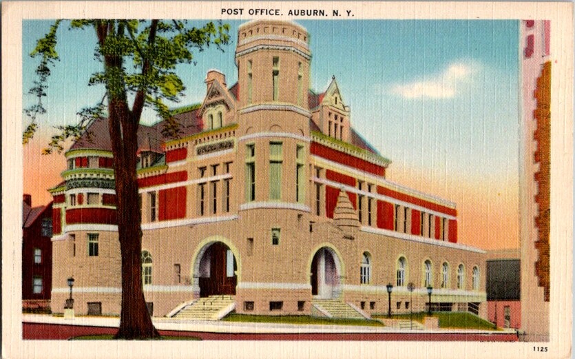 Postcard United States Post Office USPS Auburn NY New York c.1930-1945 ...