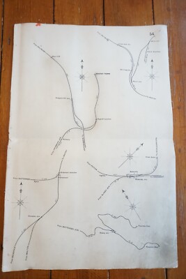 1915 North Eastern Railway Distance Diagram Plan Map Battersby Whitby Town