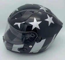 Torc T15B Helmet Bluetooth Captain Shadow Flag Gloss Black XL XLarge Open Box