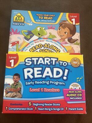 School Zone Start to Read Complete Set of 5 Beginning Reader books Level 1 + CD