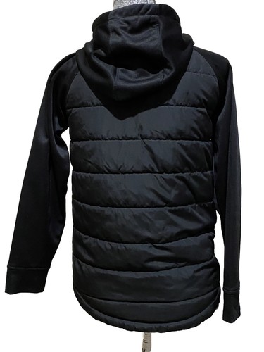 Gap Fit Puffer Jacket Thumbholes Hooded Black Full Zip Pockets Youth Size XL - Picture 4 of 14