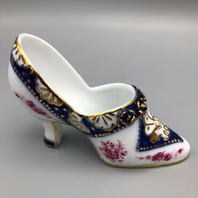Antique Porcelain Shoe Embossed Floral Design Hand Painted Germany eBay