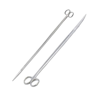 Set Of 2 Fish Aquarium Kelly Scissors Str/Cvd 18'' Extra Long Handle Sharp/sharp