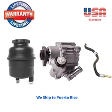 Power Steering Pump & Reservoir Tank &  Return Hose Fit BMW 525I 530I 2001-2003