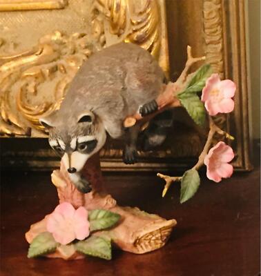 Raccoon Figurine Lenox Twilight Mischief Woodland Animal Collection Vtg Mint  90