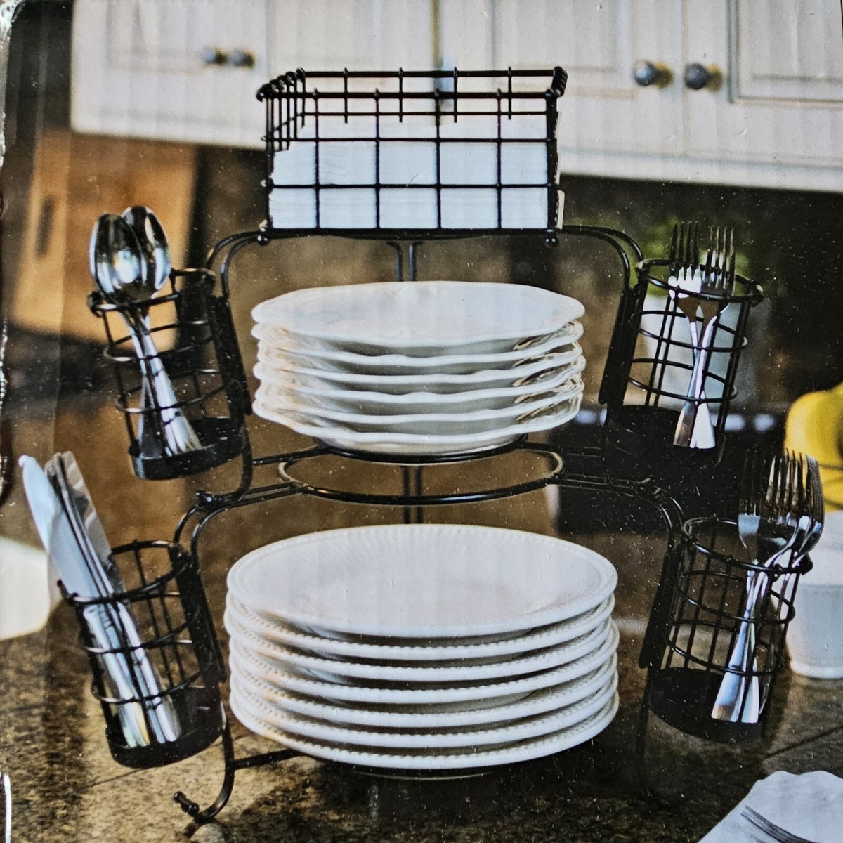S*E様 WAQ MULTI IRON TABLE Stack & Serve Durable 7 Piece Wrought Iron Buffet Set, Black | eBay