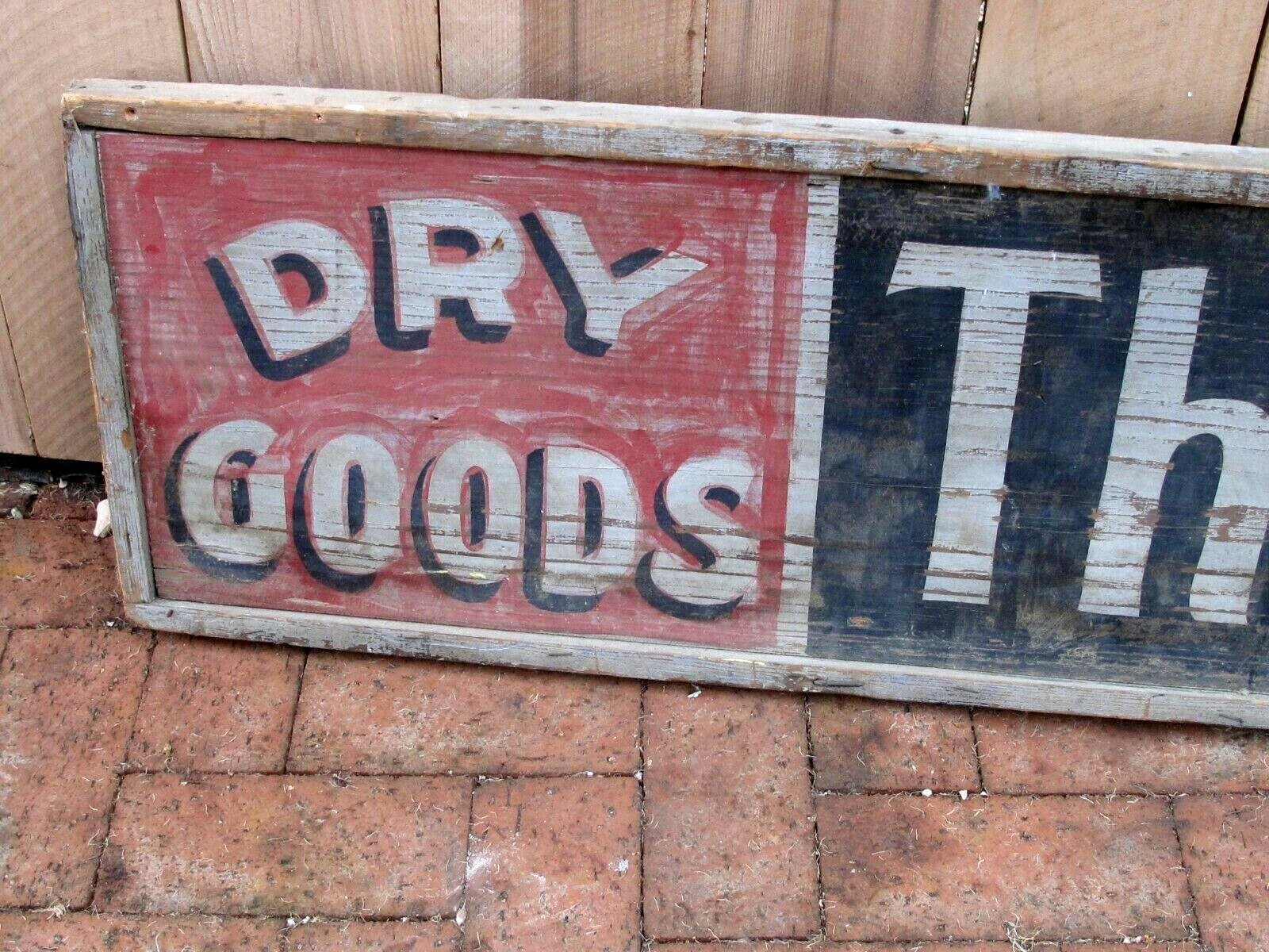 Antique Large Hand Painted Wood General Store Advertising Sign c.1880's