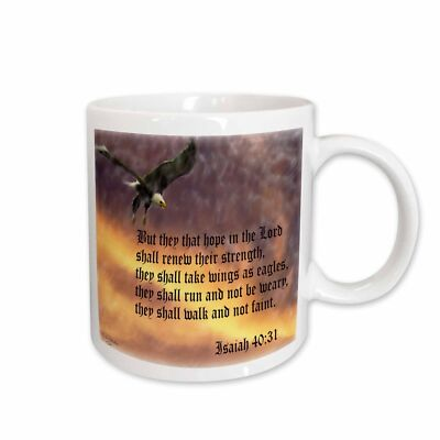 #ad 3dRose Isaiah 40 31 Bible verse with eagle against a troubled sky Mug $17.99