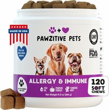 120 USA Made Dog Allergy Treats Itchy Skin Reduce Dogs Inflammation Allergies