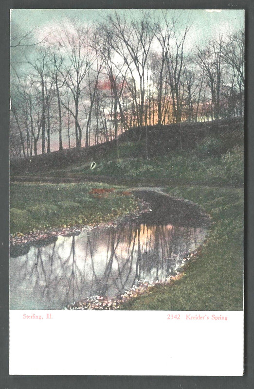 STERLING ILLINOIS Kreider’s Spring c. 1900 Curt Teich Undivided Back Postcard
