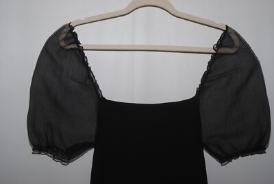 Zara women's black mini dress with poofy short sleeves size M | eBay