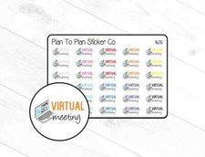 1626 Virtual Meeting Trackers Planner Stickers.
