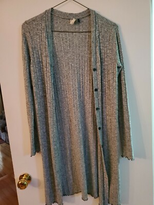 Anthropologie Akemi Kin Tunic Button Up Cardigan/ Gray Green Blend Sz XS/EUC 