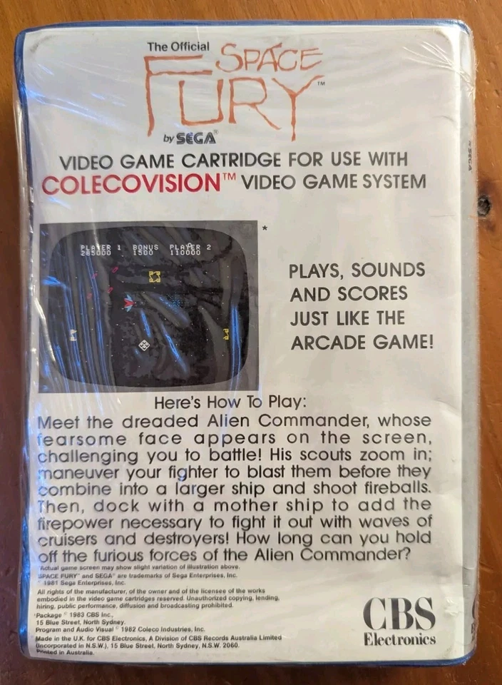 Space Fury - CBS ColecoVision - Brand New Sealed - Rare - Image 2 of 4