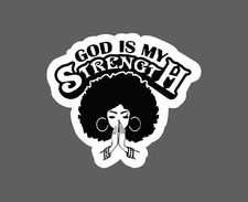 God Is My Strength Sticker Waterproof Faith Jesus Spiritual Gift NEW 