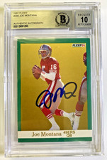 1991 Fleer Joe Montana #360 On Card Autograph BGS 10 Auto 49ers HOF SBx4 HOF