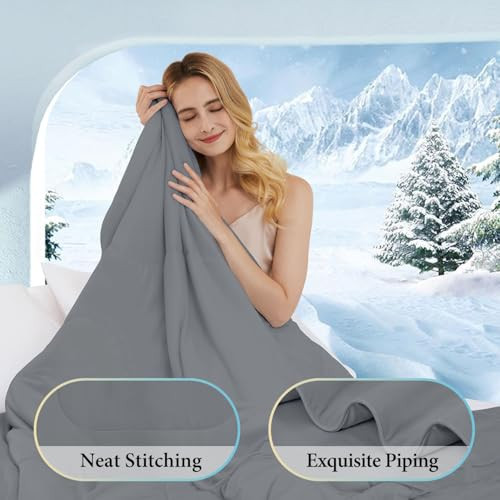 Cooling Comforter King Size, All Season Cooling Blanket for Hot Sleepers, - Picture 6 of 7