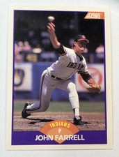 Vintage 1989 Score John Farrell Indians P MLB Baseball Card #266 Base Set EX