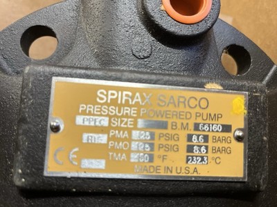 Spirax Sarco Pressure Powered Pump, MPN 66160, Model 66160 Pressure Pump
