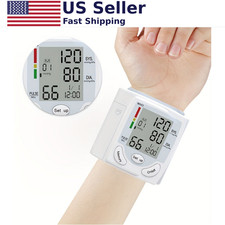 Wrist Electronic Blood Pressure Monitor Voice Readings LCD Display