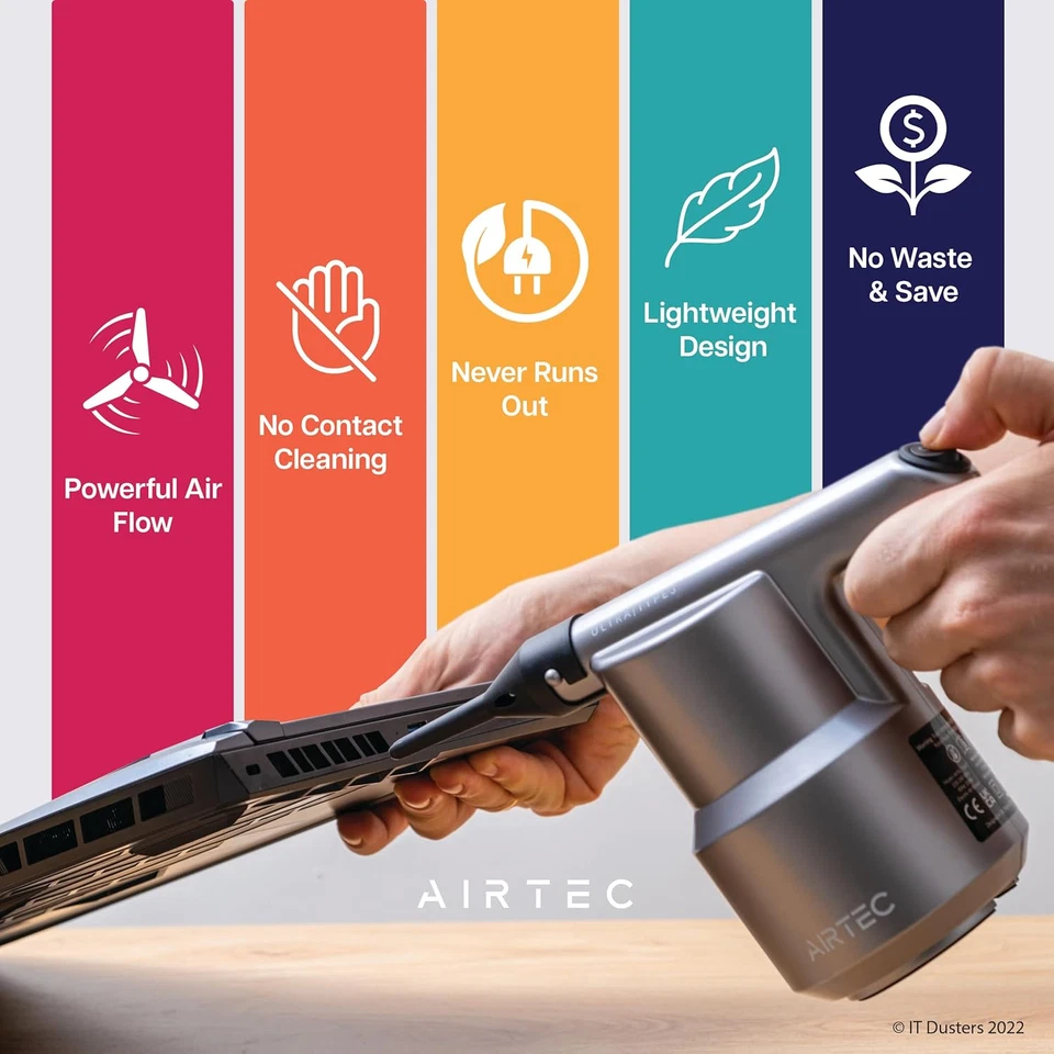 Soplador aire electrico AirTec para Ultra para PC electronicos limpieza hogar - Image 3 of 4