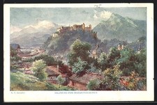 Künstler-AK Edward Theodore Compton: Salzburg, vom Mozarthäuschen 