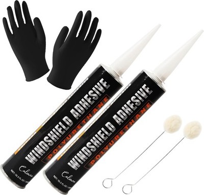 (2-Pack) Urethane Windshield Adhesive, Automotive Polyurethane 2pk, Black 