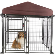 TRIXIE Deluxe Outdoor Dog Kennel with Cover - Folding Pet Kennel
