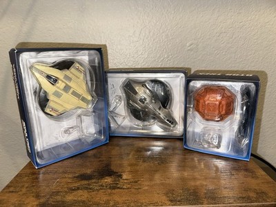 3 Eaglemoss Star Trek Die-Cast Space Ship Replicas DS9 Voyager TNG Enterprise