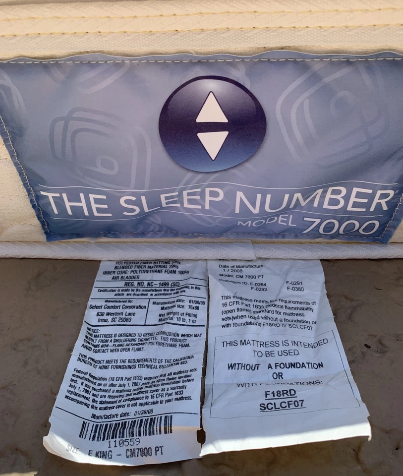 Funda Colchón Sleep Number King Modelo 7000-Top, Medio, Inferior 76"Wx80"D Foto 3 de 4