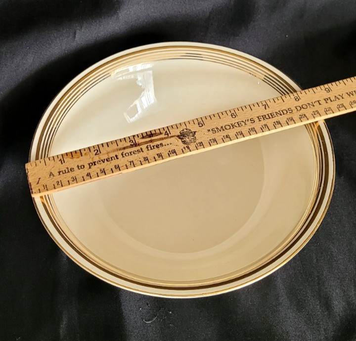 Round Serving Bowl Dish Homer Laughlin Eggshell Nautilus White Gold Trim 1944